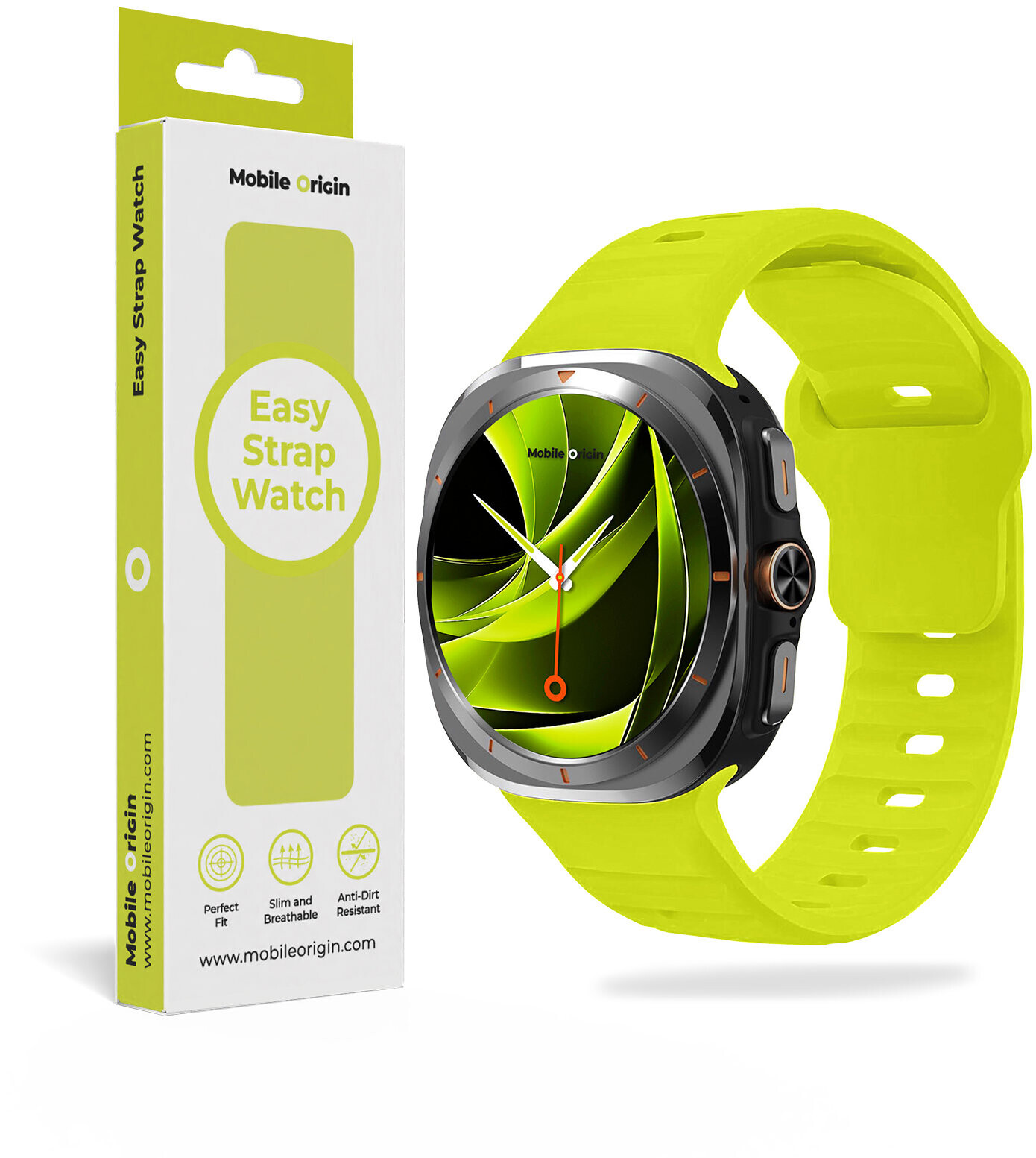 Mobile Origin Easy Strap Silicone Galaxy Watch Ultra 47 mm Fluorescencia Yellow