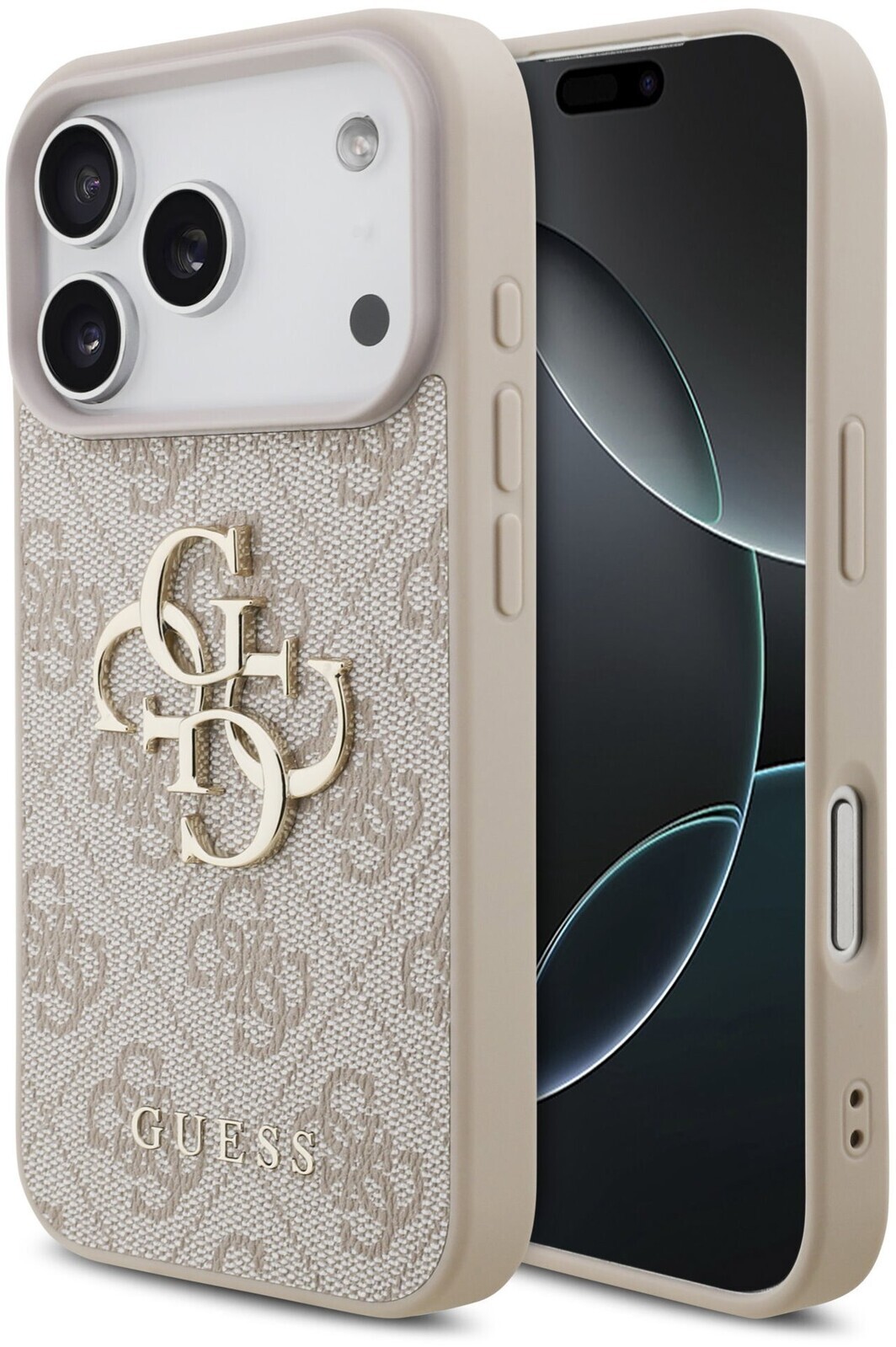 Guess PU 4G Metal Logo Zadný Kryt pre iPhone 17 Pro Pink