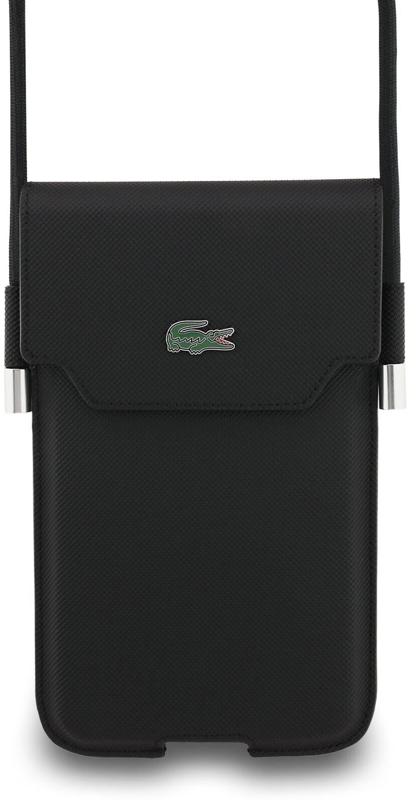 Lacoste PVC Iconic Petit Pique Metal Logo Vrecko na Telefón XL Black