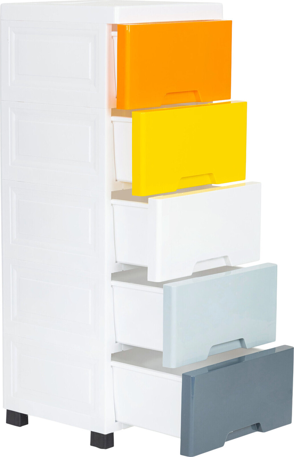 ModernHome PJJCBS0022-05B Zásuvkový regál na kolečkách, 5 zásuvek, 84,5 × 32,5 × 31 cm