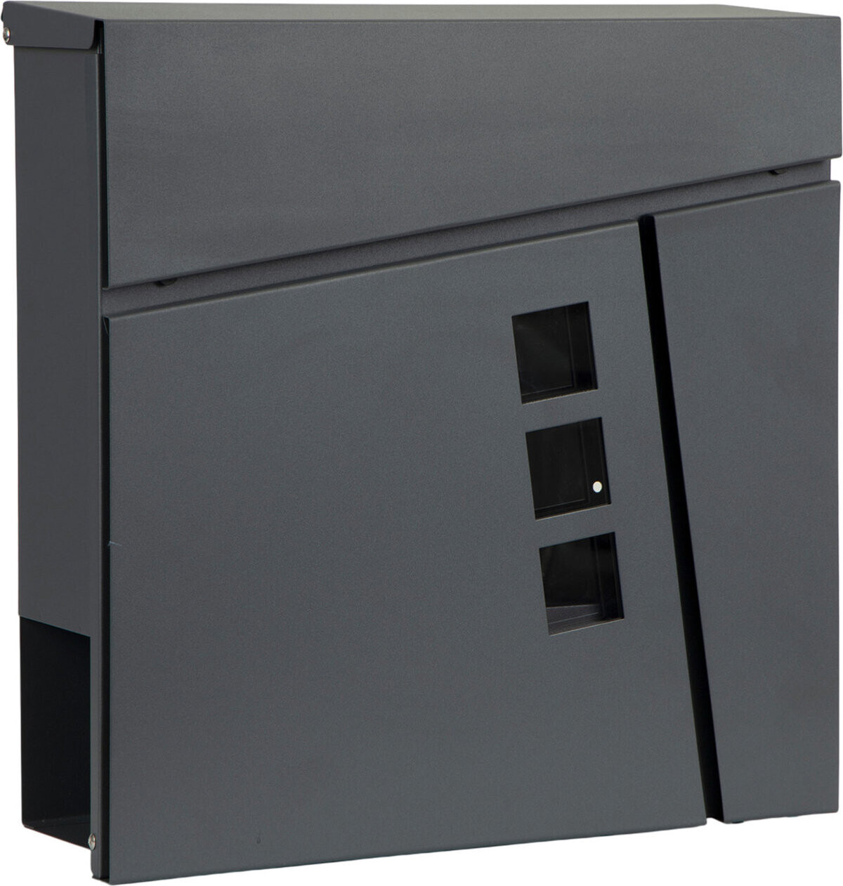 ModernHome HPB932-20-1 Poštovní schránka s držákem na noviny, pozinkovaná ocel, antracit