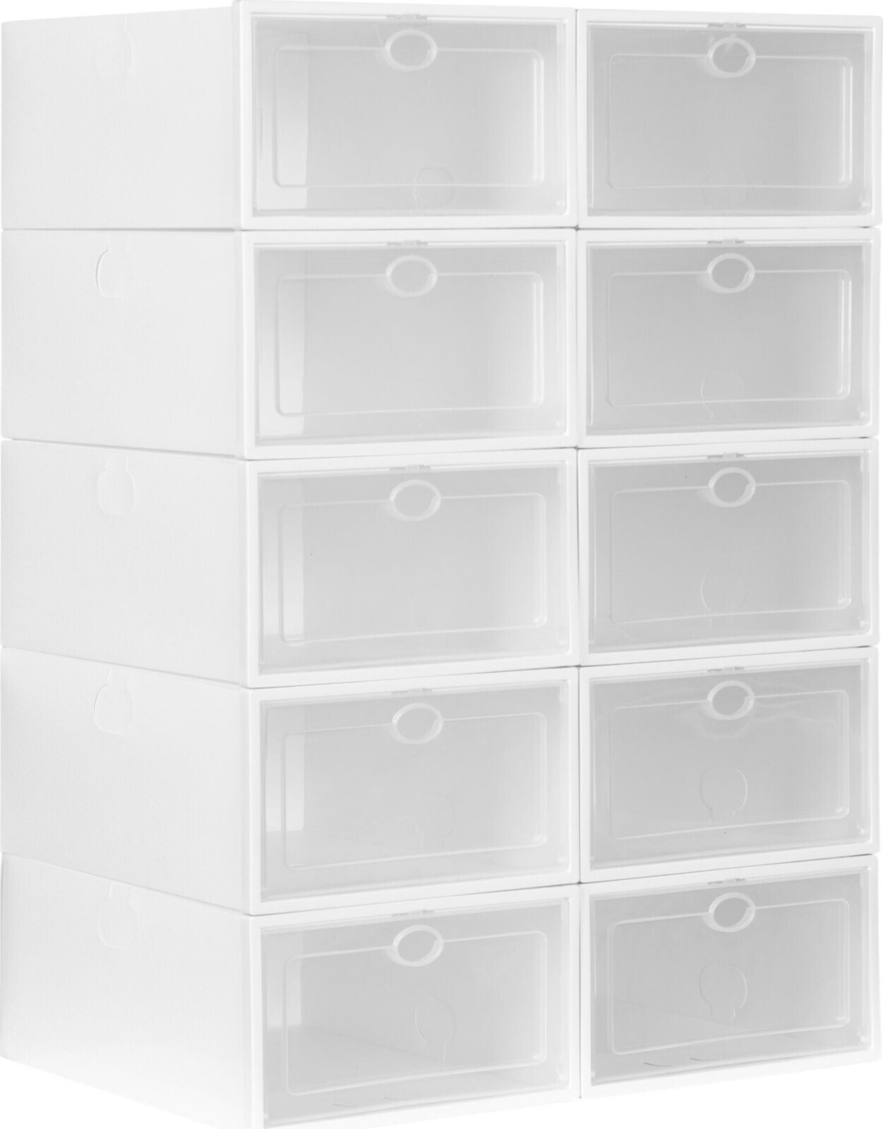 ModernHome PJJSB0002 Modulární botník, 10 modulů, 42,5 × 30,5 × 61,5 cm, bílý