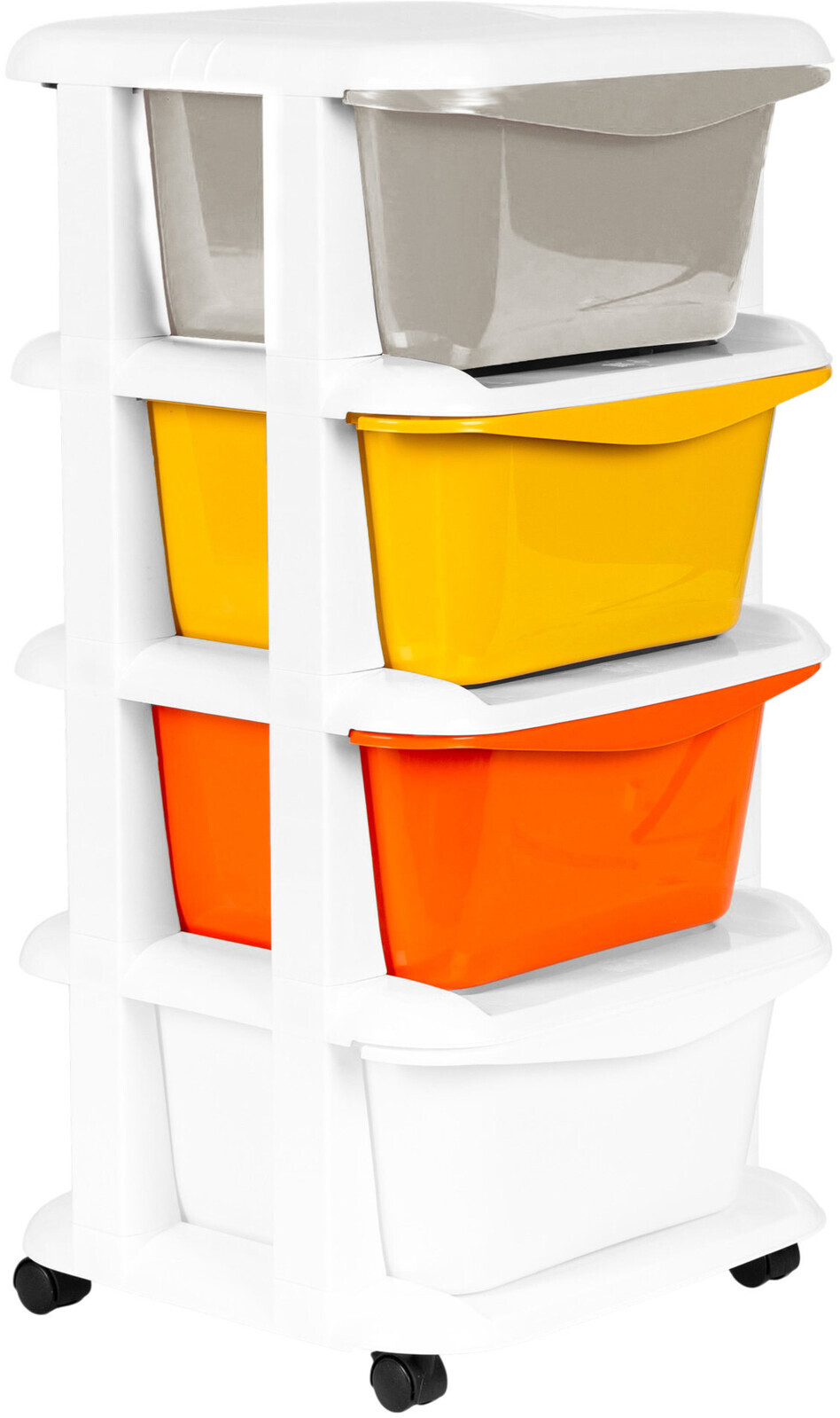 ModernHome PJJCBS0012-04A Úložný regál se 4 zásuvkami na kolečkách