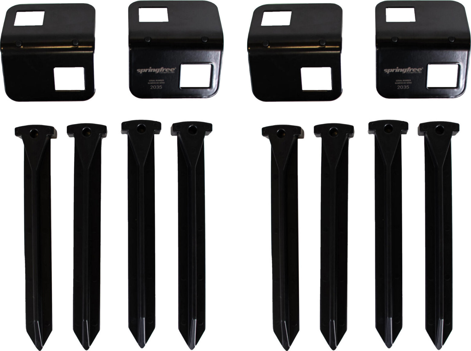 Springfree Trampoline® Kotvící sada k trampolíně do země, 4 plošiny, 8 kotev