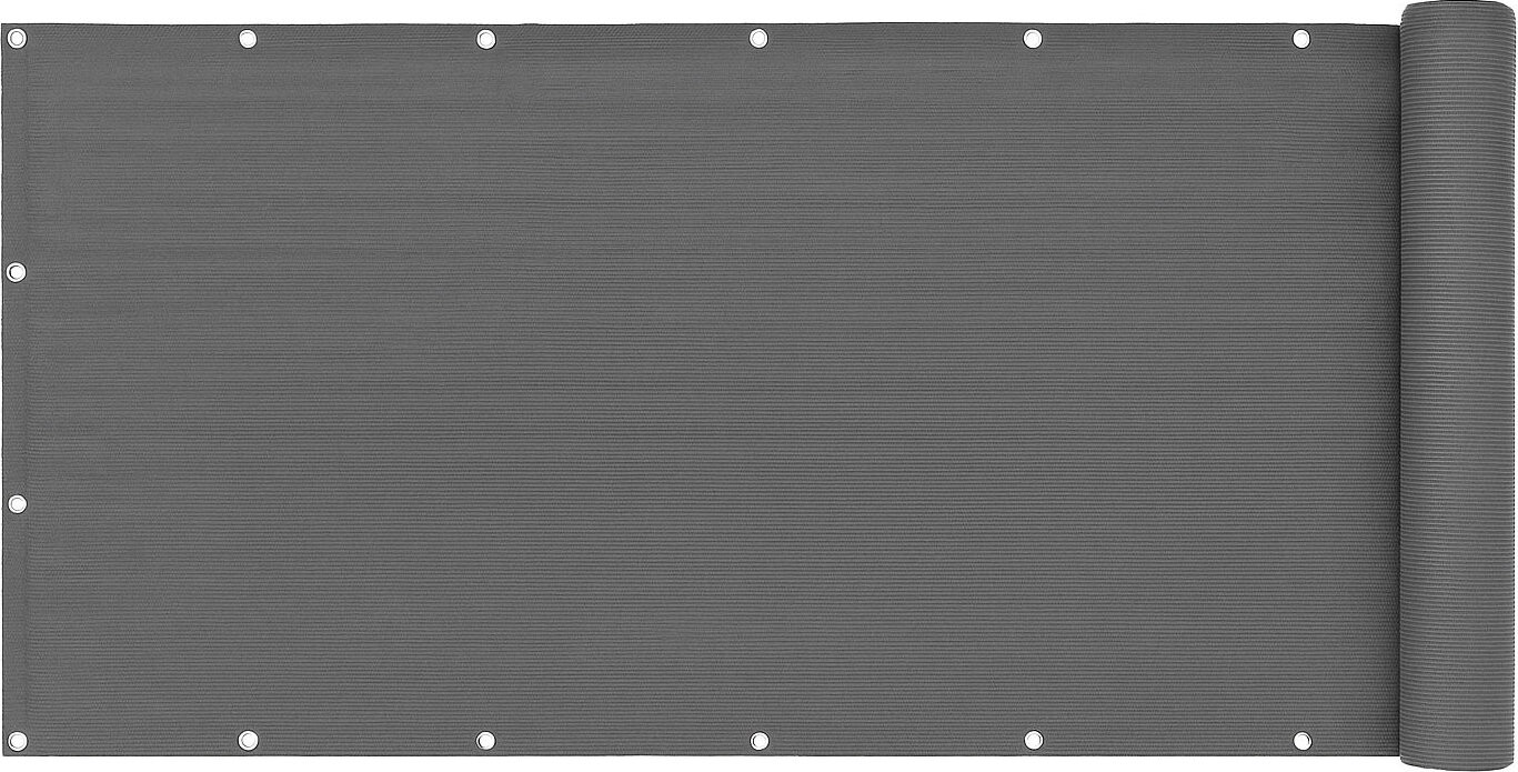 MultiGarden BP-202 Balkonová stínící zástěna s kováním, 100 × 700 cm + montážní příslušenství, šedá