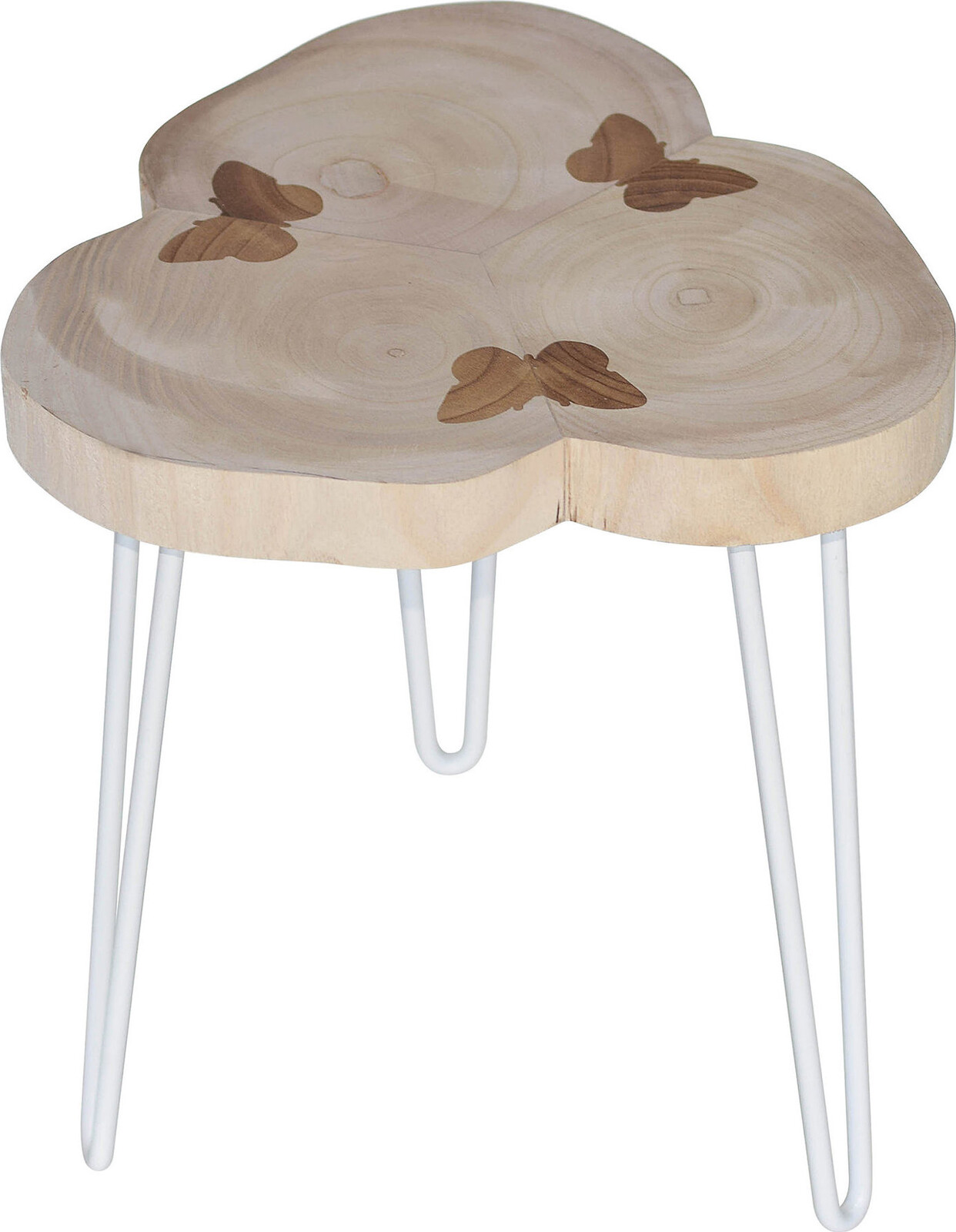 by inspire Dřevěná stolička/ odkládací stolek Natural Trio, 40 × 40 × 40 cm