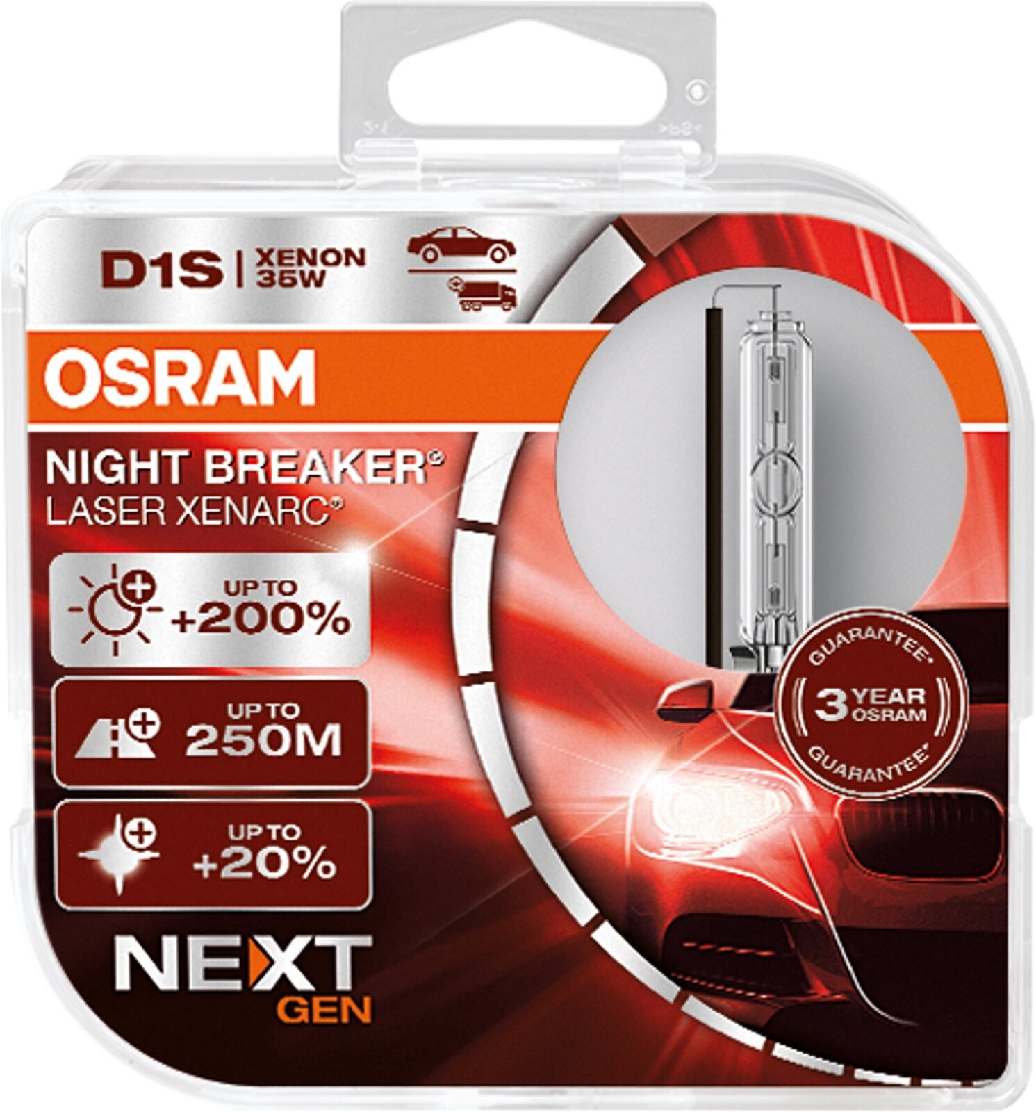 Osram Xenarc D1S Night Breaker Laser Next. gen+200 % Duo Box