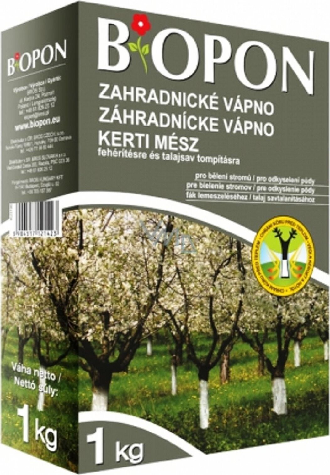 BROS Hnojivo BOPON – záhradnícke vápno, 1 kg