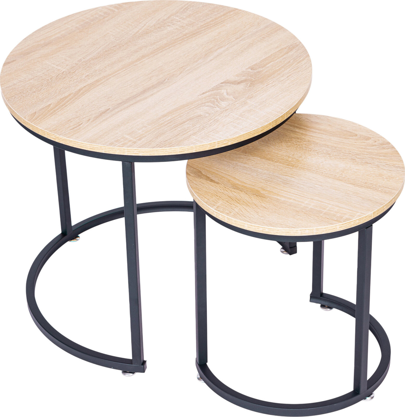 ModernHome PJJCT0111 Sada konferenčních stolků, kulaté, LOFT design, 2 ks