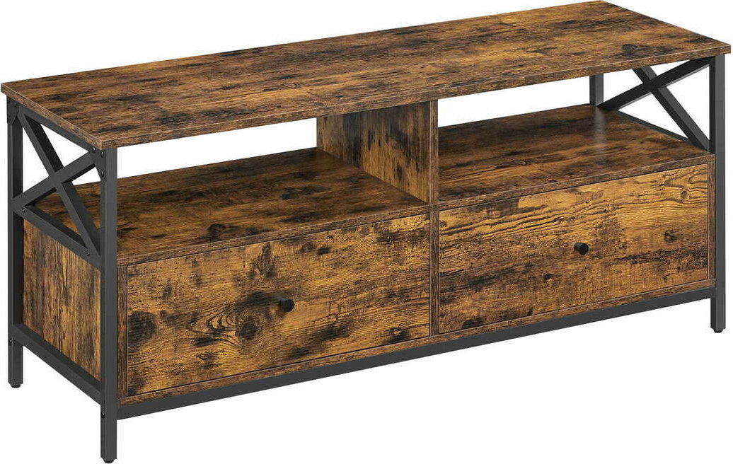 Songmics Vasagle Nuros TV stolík 120 cm, hnedý/čierny