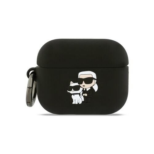 Karl Lagerfeld 3D Logo NFT Karl and Choupette Silikonové Pouzdro pro AirPods Pro 3 Black