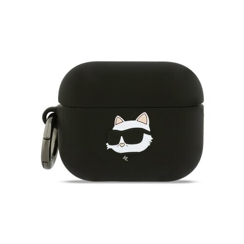 Karl Lagerfeld 3D Logo NFT Choupette Head Silikonové Pouzdro pro AirPods Pro 3 Black