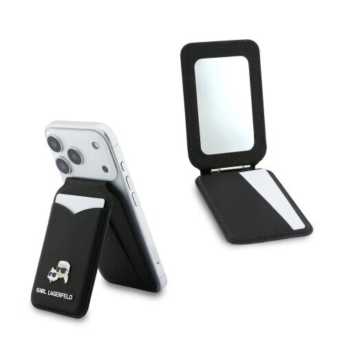 Karl Lagerfeld Mirror MagSafe Cardslot Peněženka se Stojanem Black