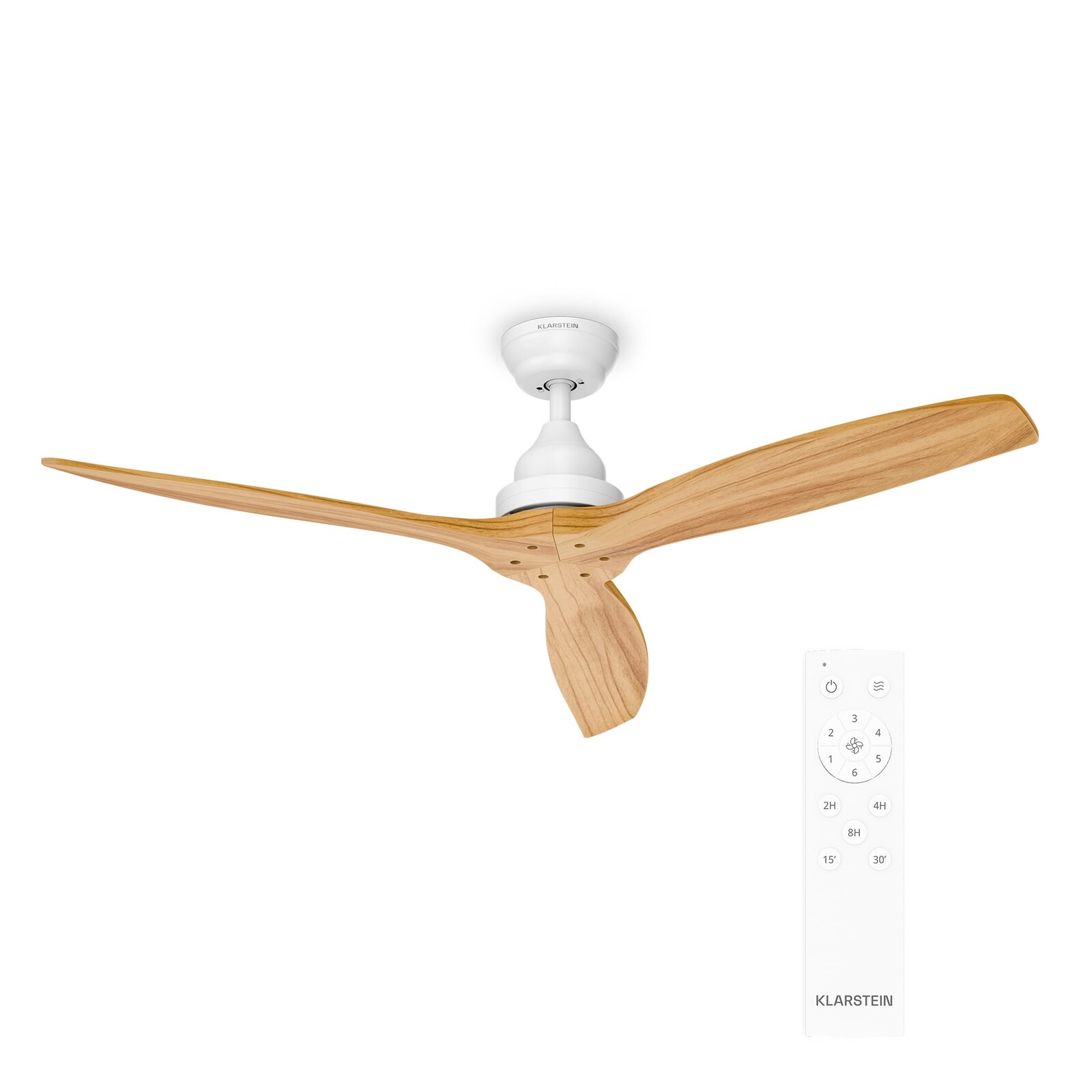 Klarstein Santa Elena stropný ventilátor | 132 cm | 35 W | 25 m² | Tichá prevádzka | Drevo