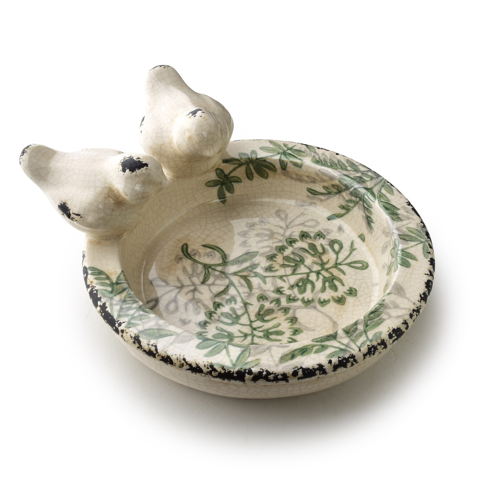 Keramické ptačí pítko Crocket 22 cm béžové/zelené