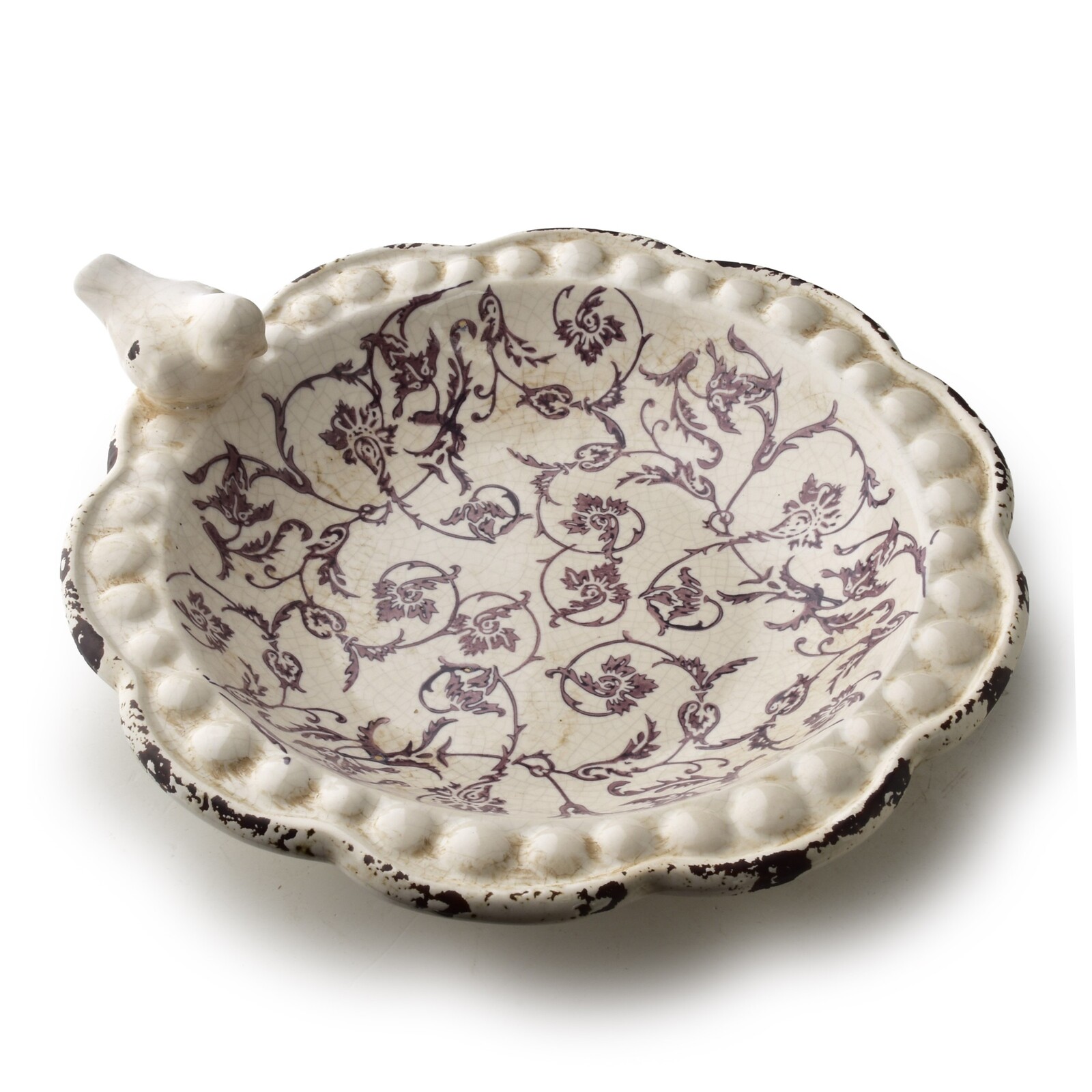 Keramické ptačí pítko Crocket 25,5 cm béžové/hnědé