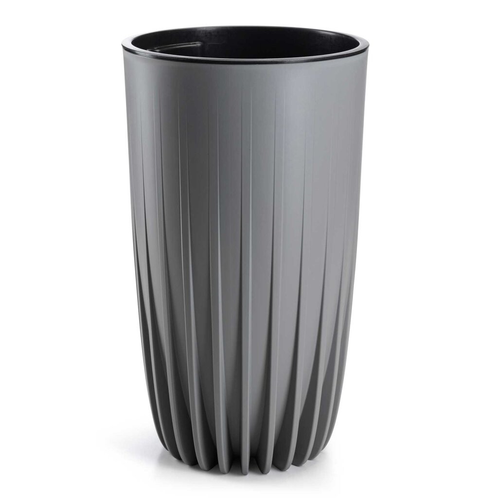 Květináč STRIPPED ECO II 30 cm šedý