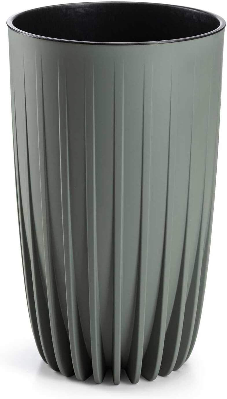 Květináč STRIPPED ECO III 25 cm šedo-zelený