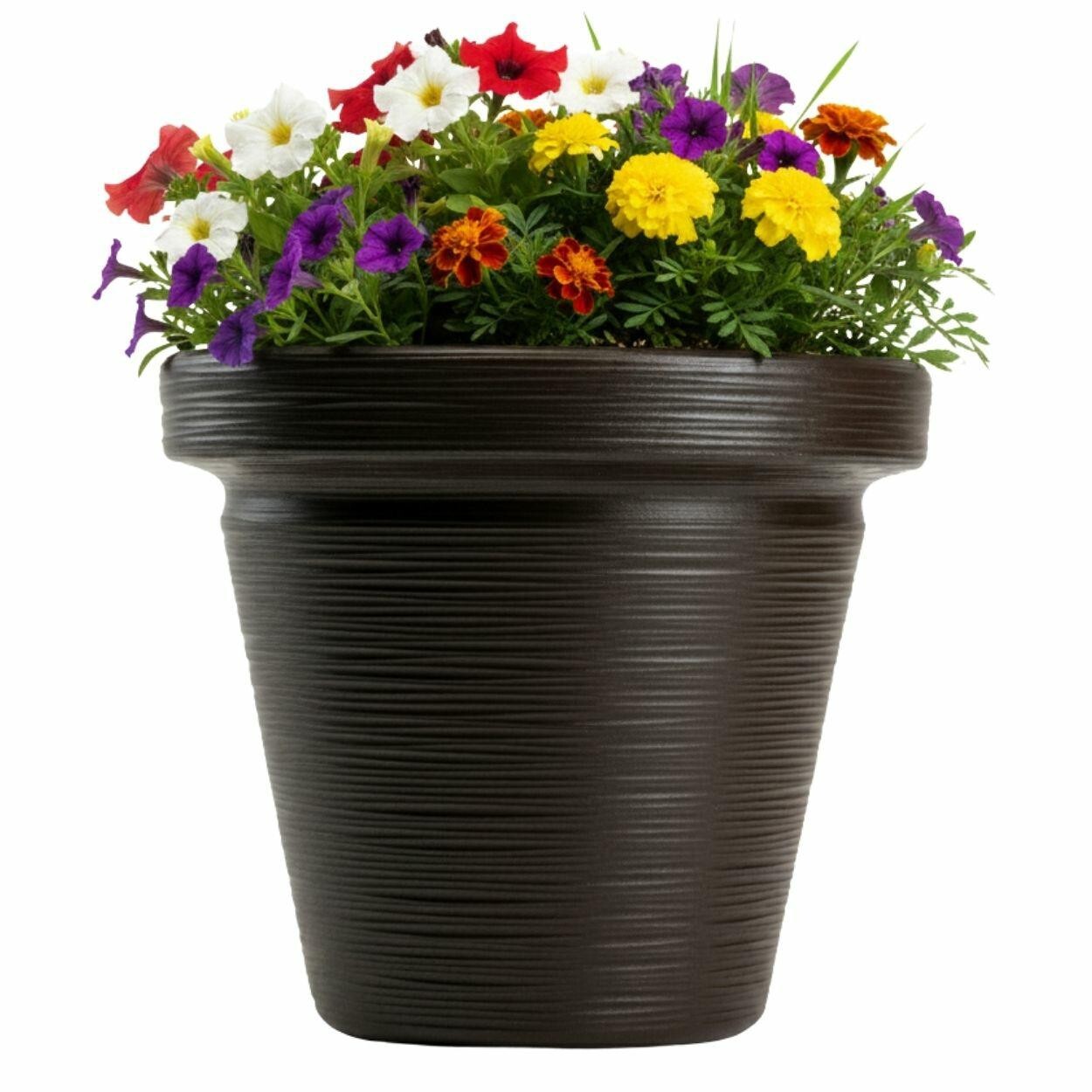 Plastový květináč Riflo 33,9x39 cm mokka