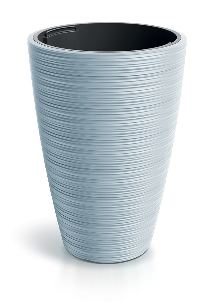 Plastový květináč Venas Round světle šedý II