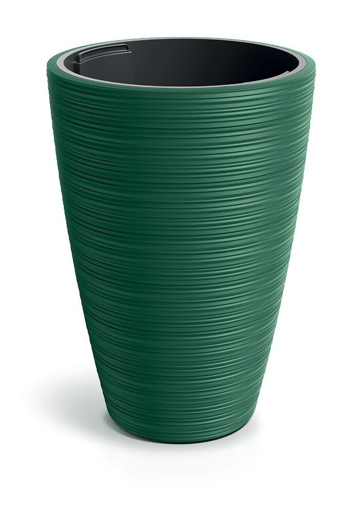 Plastový květináč Venas Round tmavě zelený II