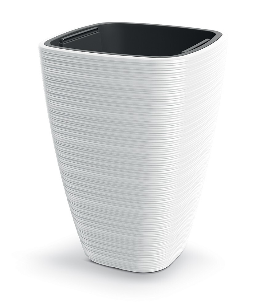 Plastový květináč Venas Square bílý