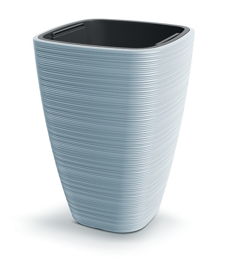 Plastový květináč Venas Square světle šedý