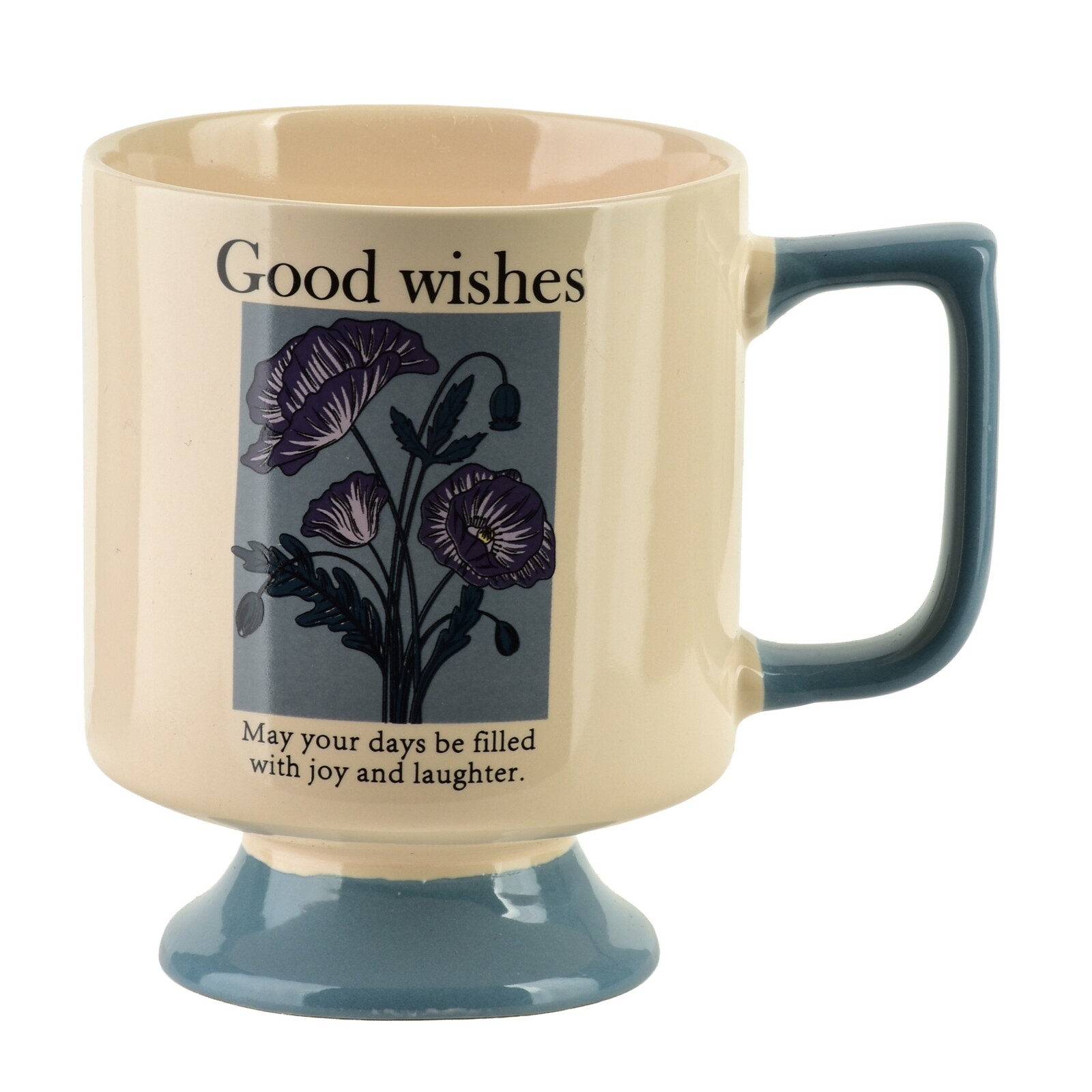 Porcelánový hrnek REJKA 300 ml krémový/modrý