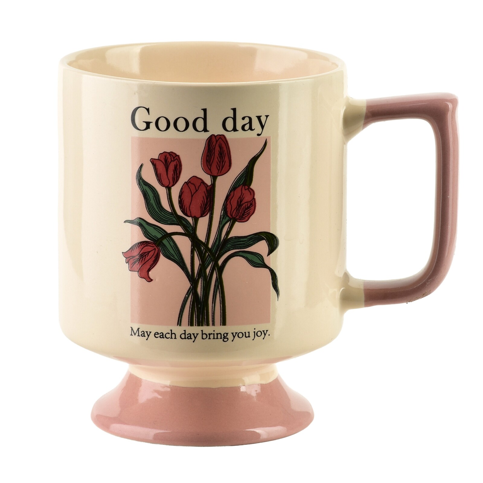 Porcelánový hrnek REJKA 300 ml krémový/růžový