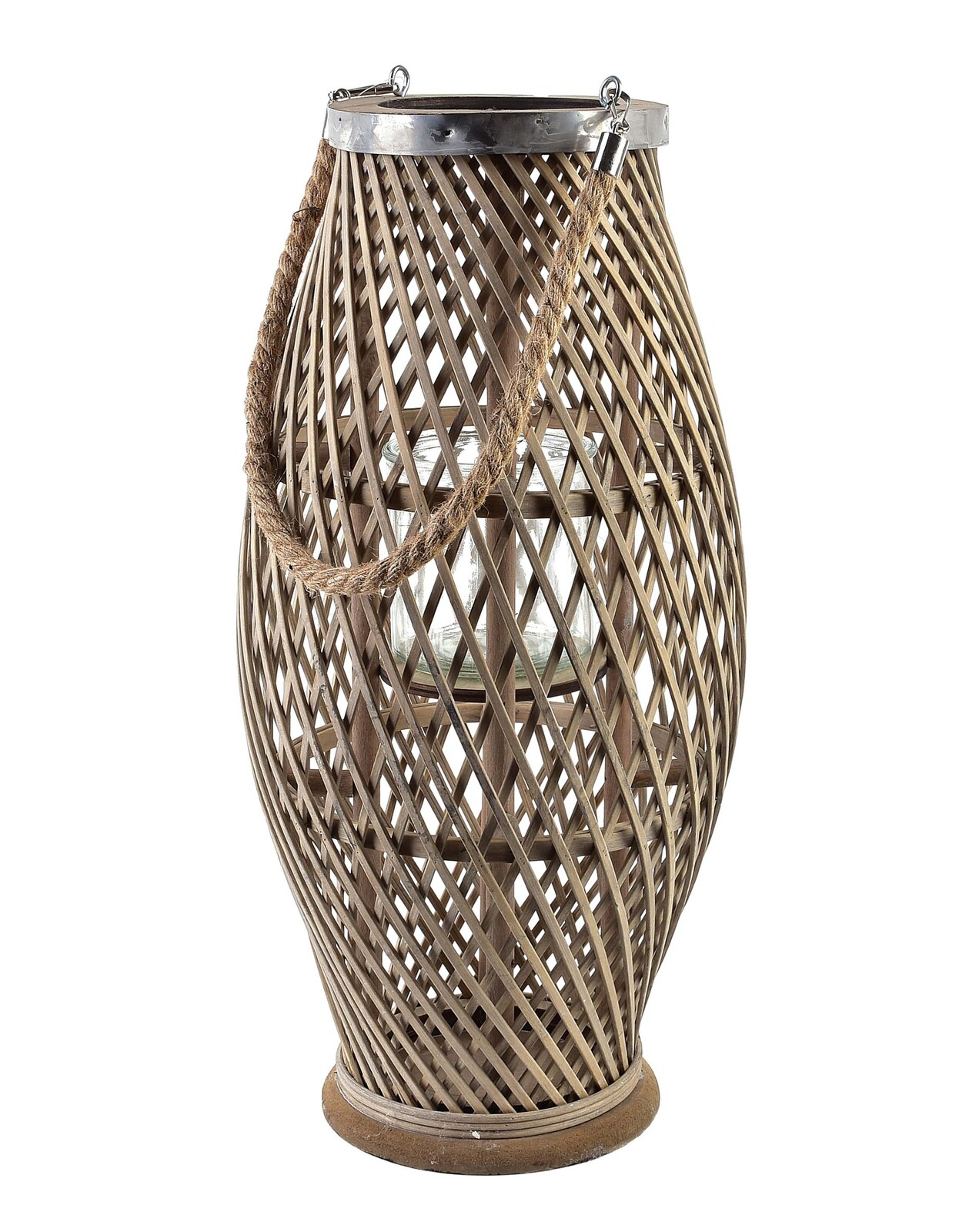 Proutěná lucerna LUCIE Grey I 23x48 cm šedá