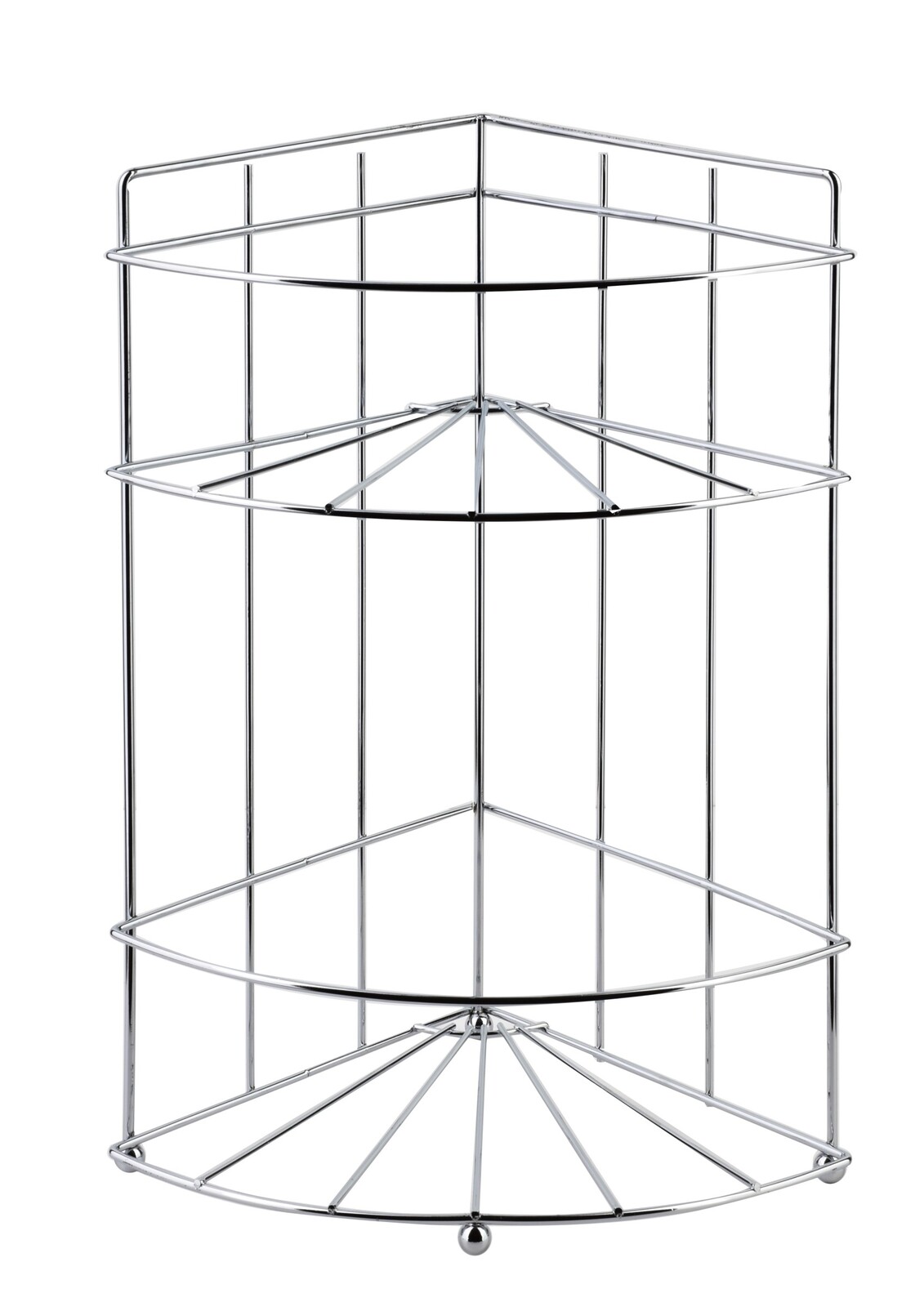 Rohová koupelnová polička CARL SILVER 18,5x26 cm stříbrná