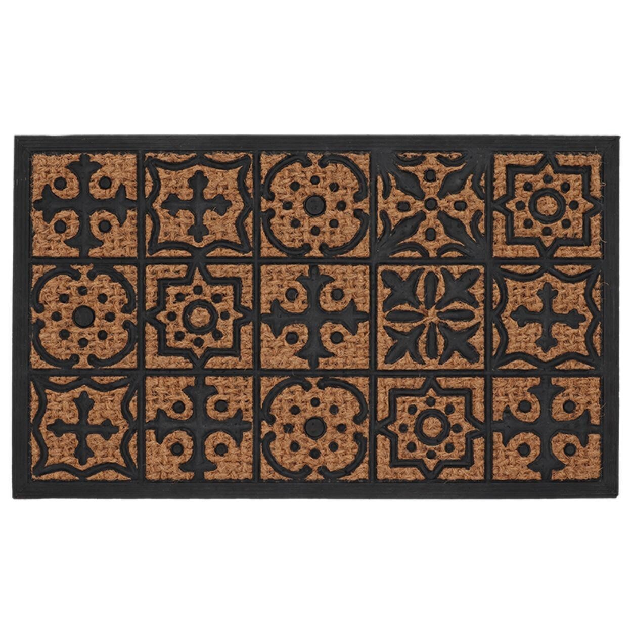 Rohožka MOSAIC 75x45 cm hnědá/černá