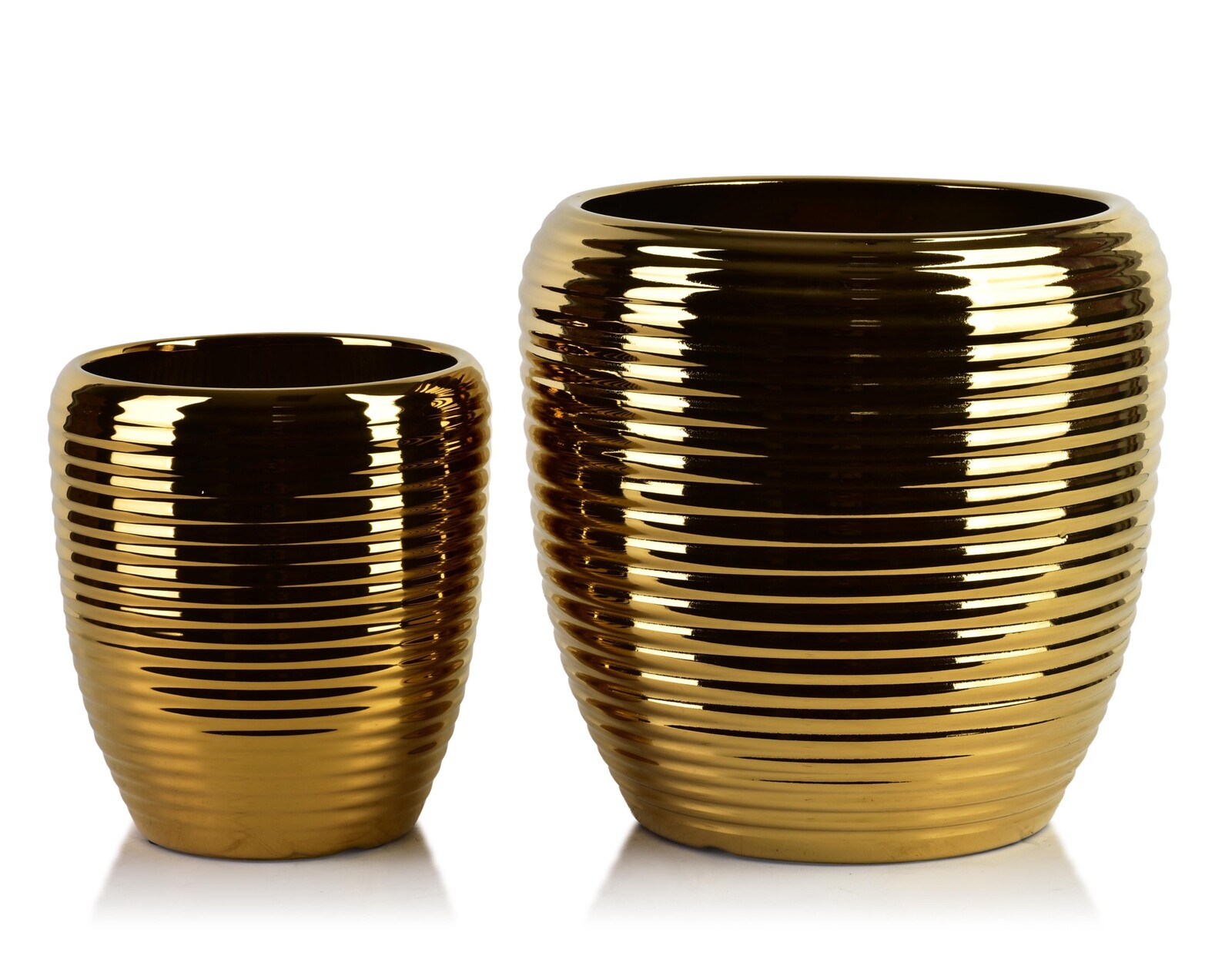 Sada 2 ks keramických květináčů NEVA XIV zlatá