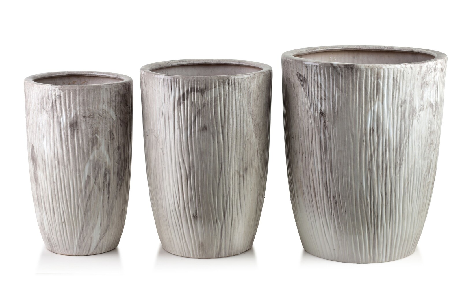 Sada 3 ks květináčů NEVA MARBLE IX béžová
