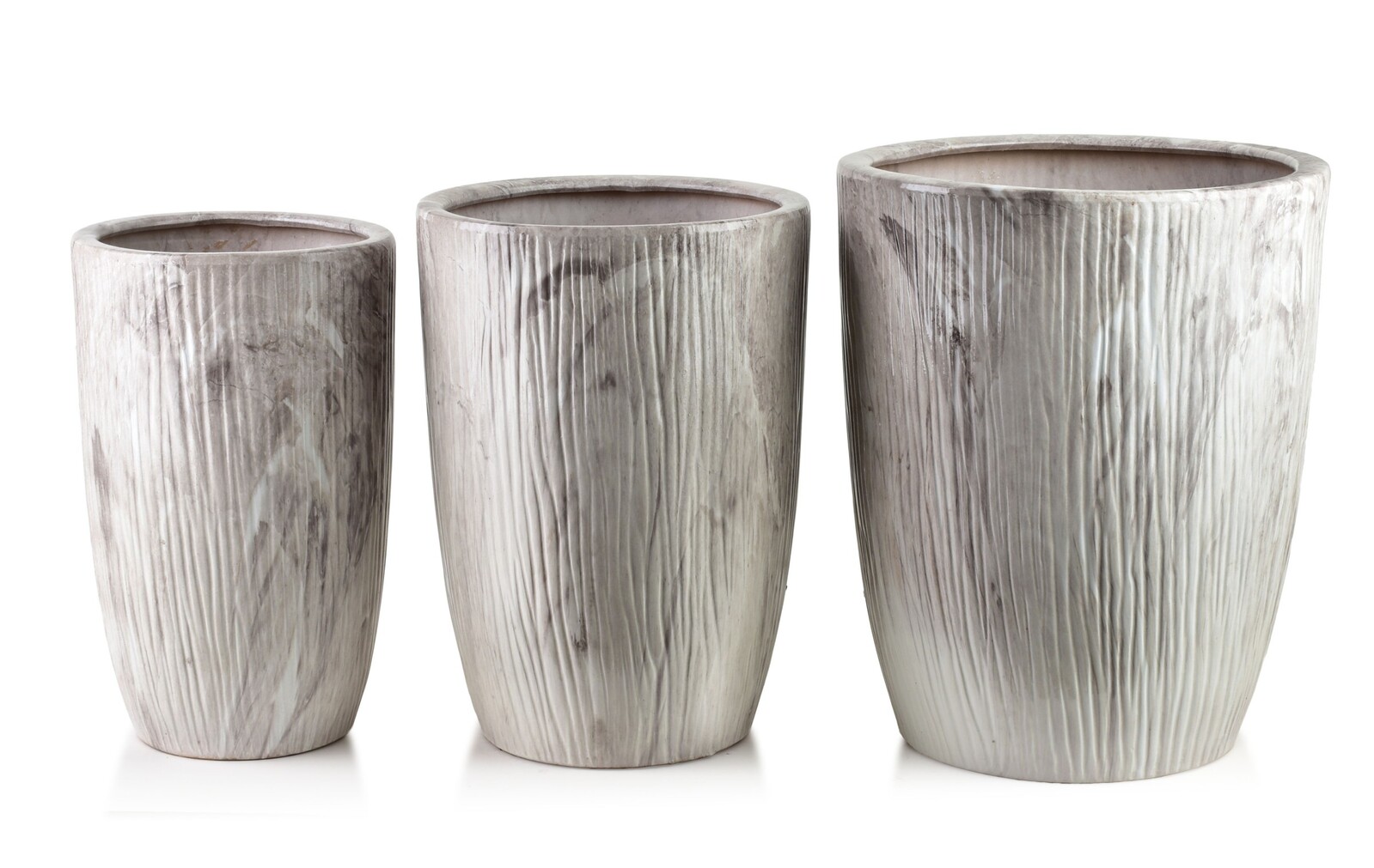 Sada 3 ks květináčů NEVA MARBLE X béžová