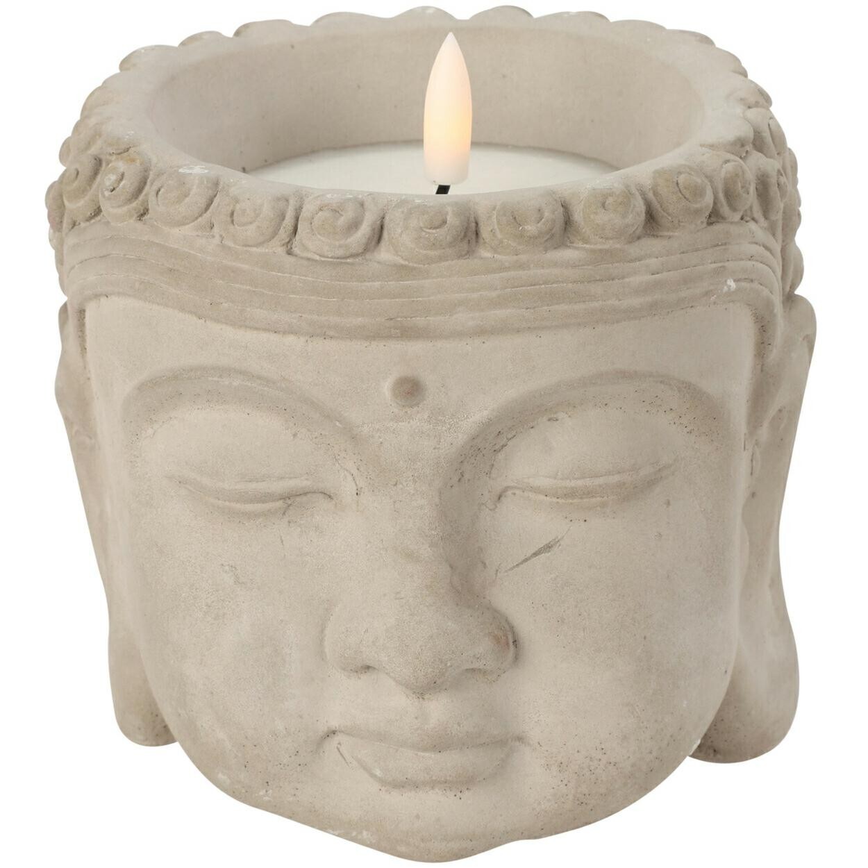 Světelná LED dekorace BUDDY 13,5x13 cm šedá/béžová