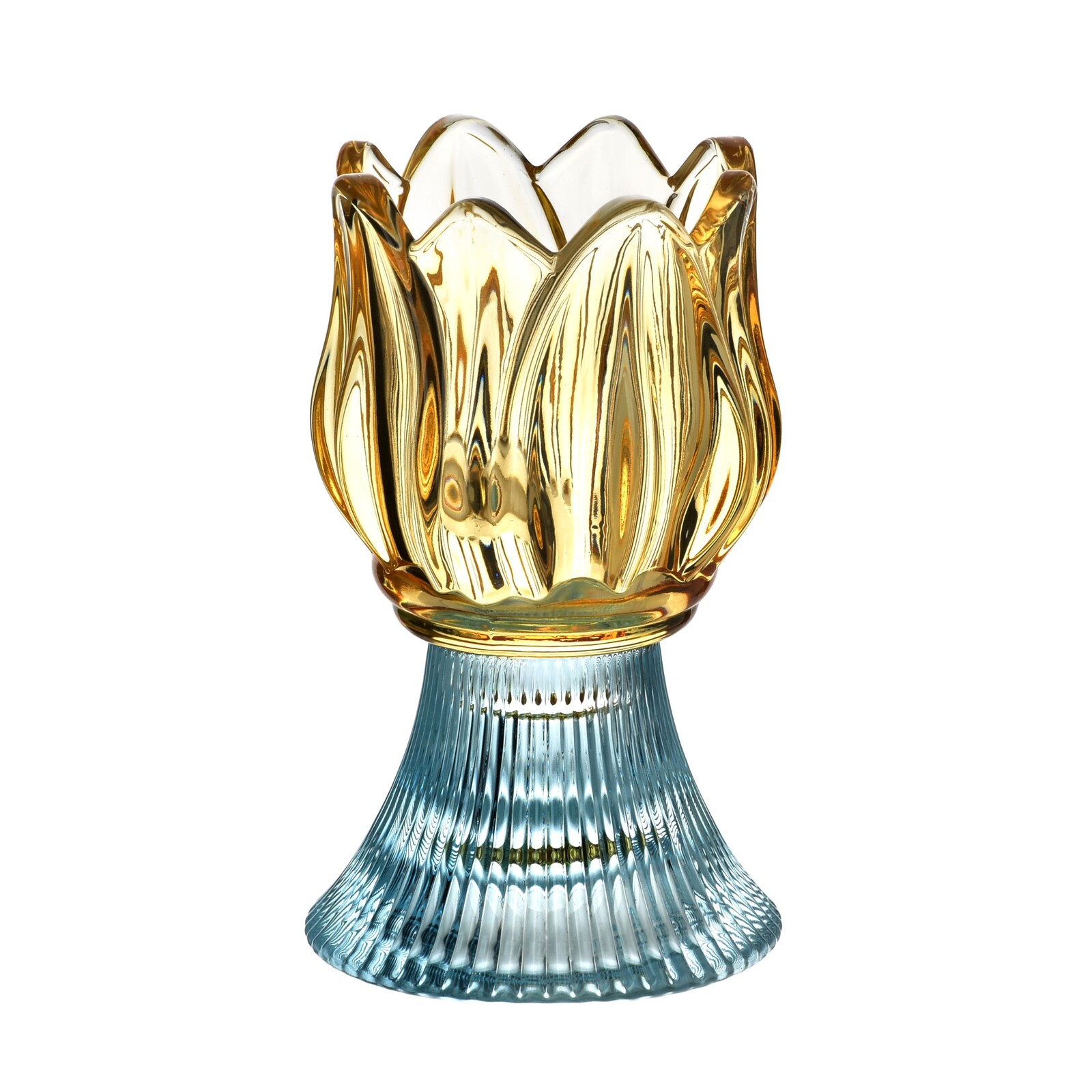 Svícen Emmy 12,5 cm žlutý/modrý