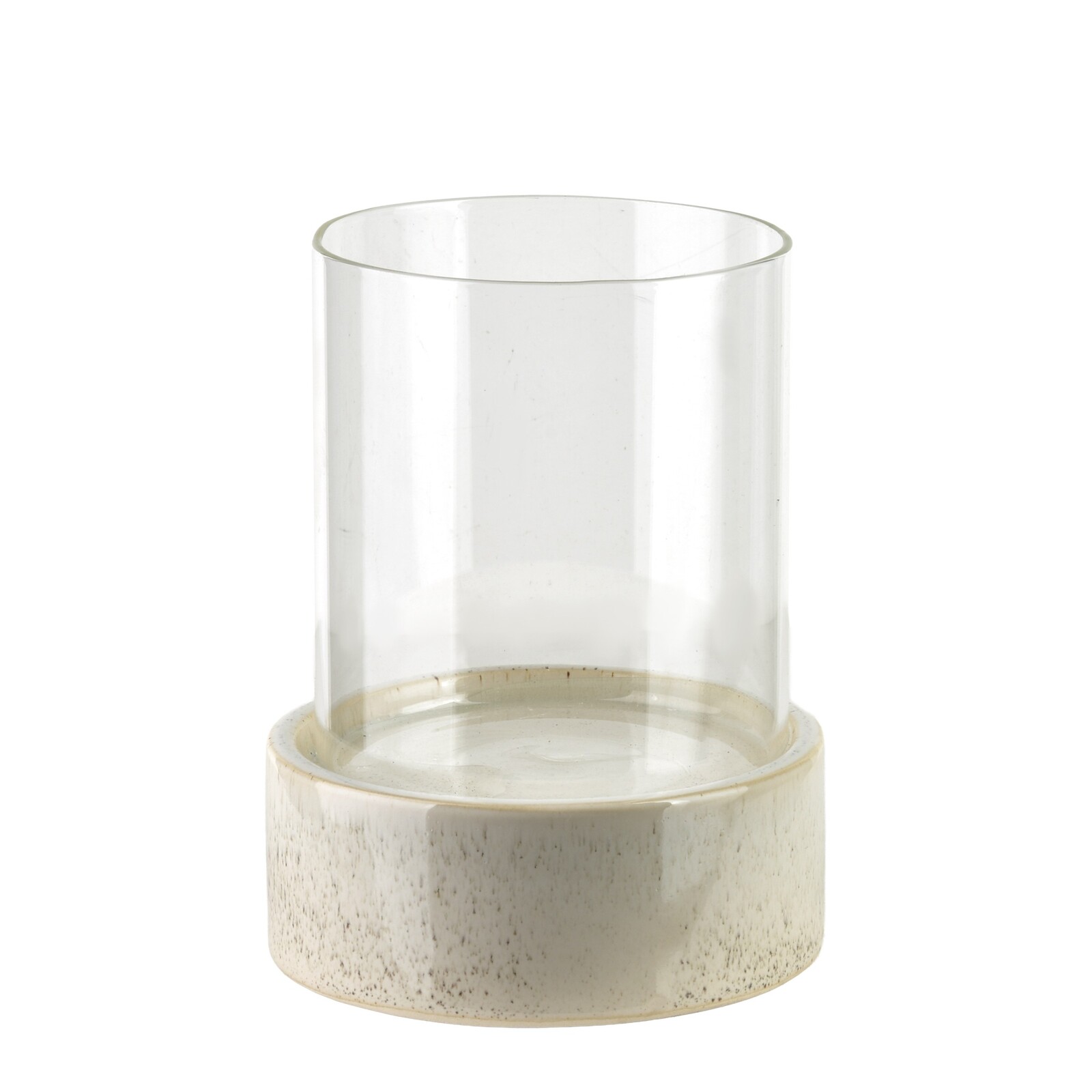 Svícen EVAM 14 cm čirý/béžový