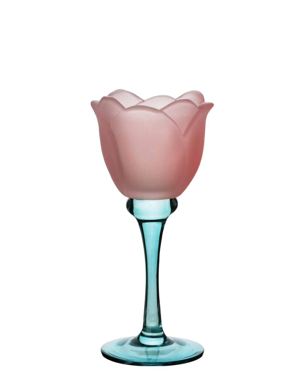 Svícen Julietta 19 cm modrý/růžový