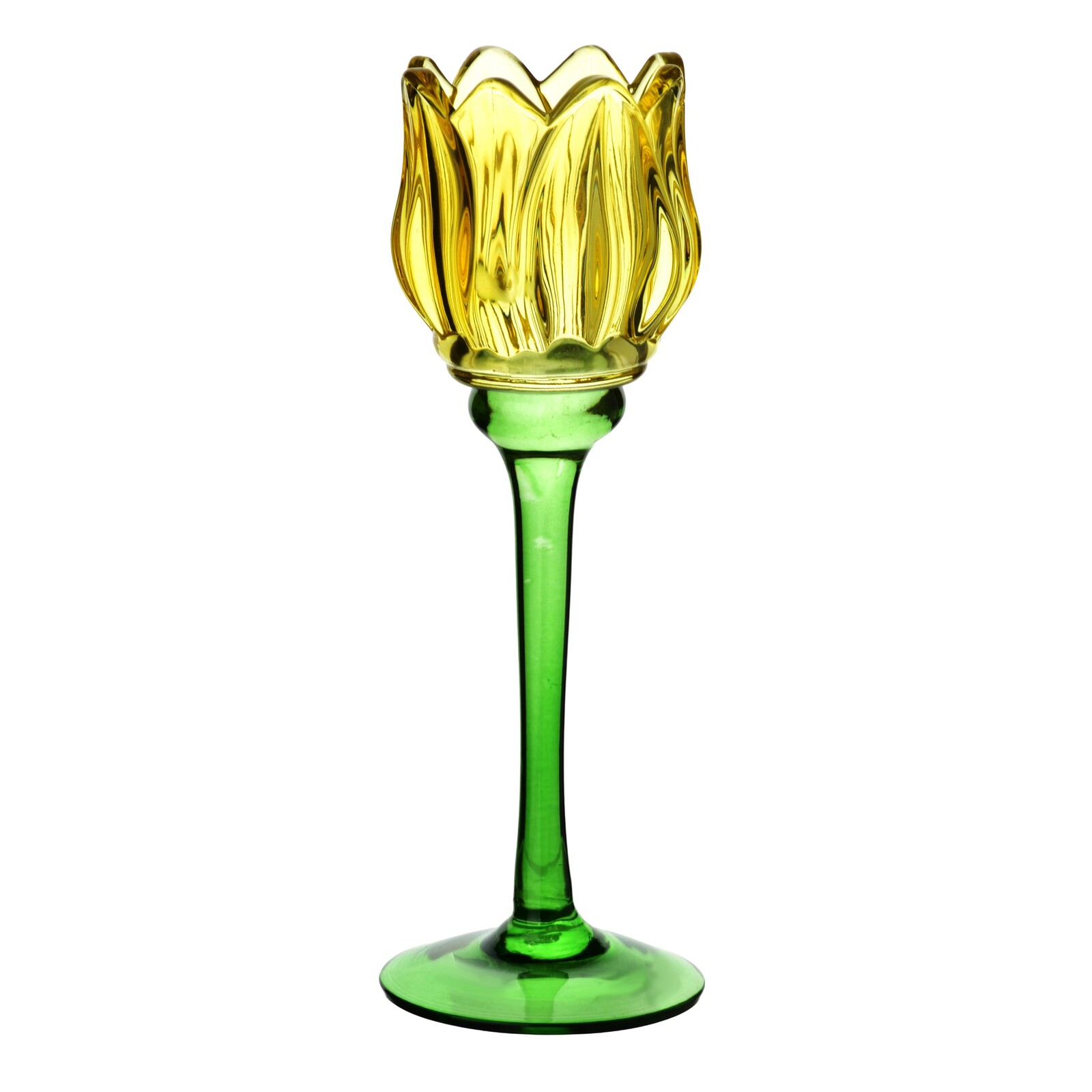 Svícen Julietta 21,5 cm zelený/žlutý