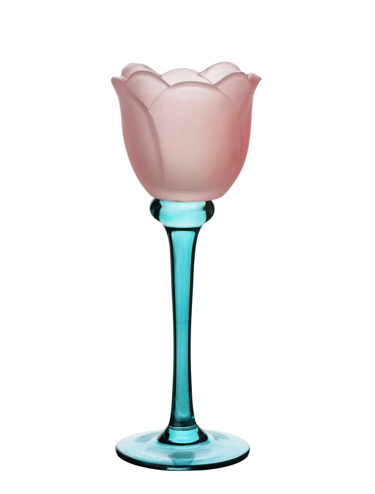 Svícen Julietta 22 cm modrý/růžový