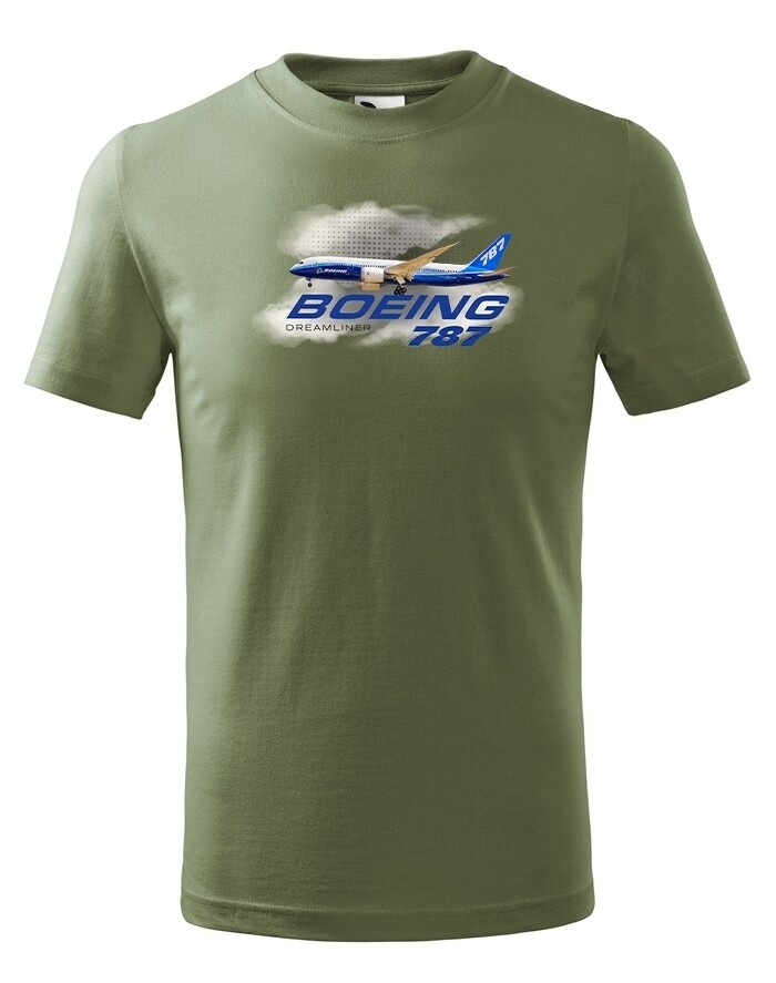 Detské tričko s potiskem Boeing 787 tričko pro milovníky letounů
