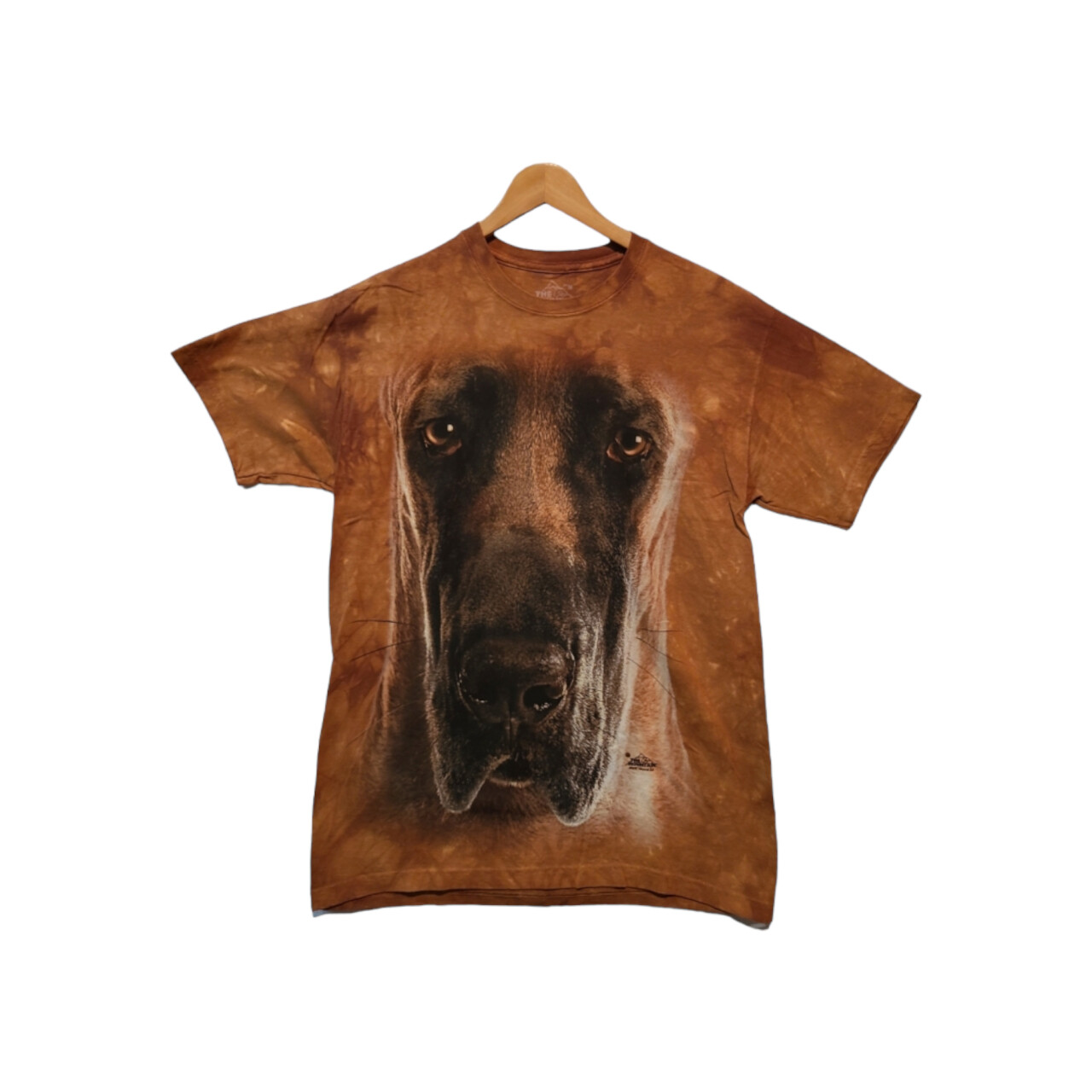 Tričko unisex The Mountain Great Dane Face (Nemecká doga) - hnedé, 4XL