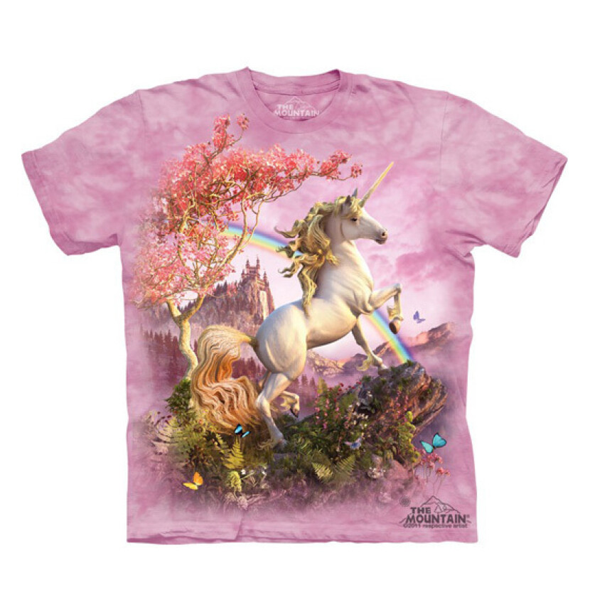 Tričko unisex The Mountain Awesome Unicorn (jednorožec) - ružové, 3XL