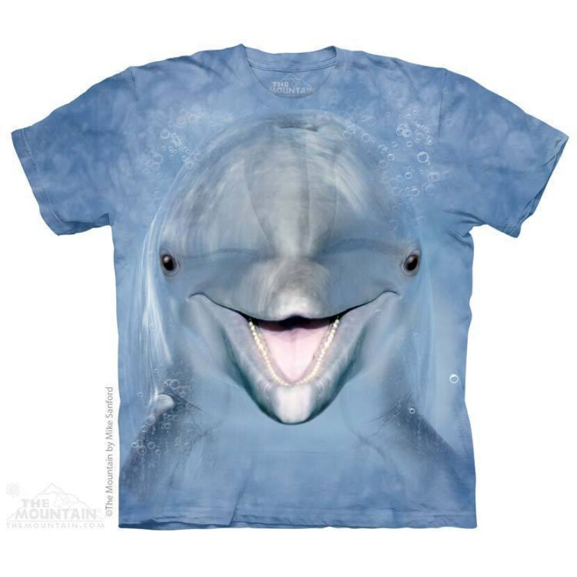 Tričko unisex The Mountain Dolphin Face (delfín) - svetlo modré, 3XL