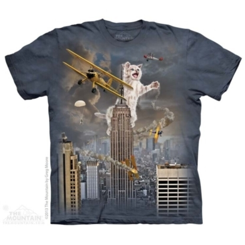 Tričko unisex The Mountain King Kitten (mačka) - sivé, 3XL