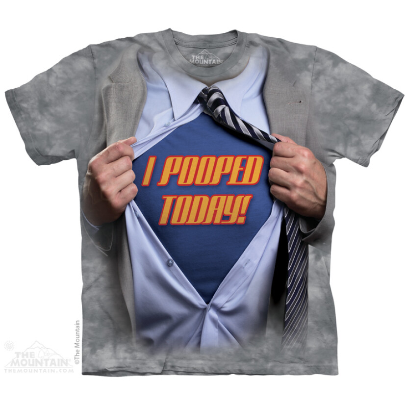 Tričko unisex The Mountain Super Pooper - sivé, S