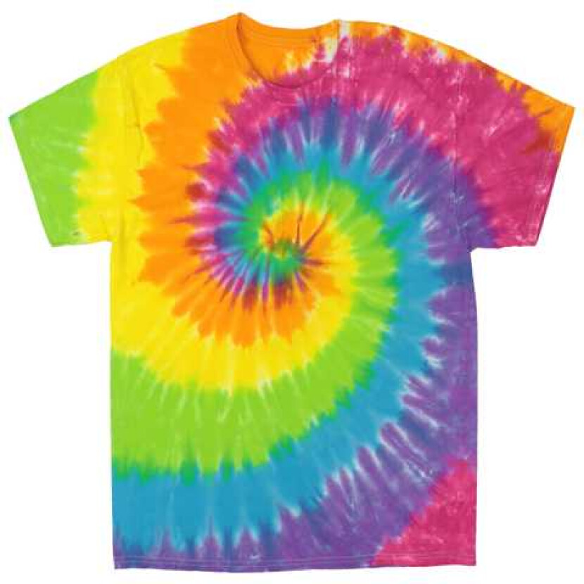 Tričko unisex The Mountain batikované Swirl - žlté-modré-zelené, 3XL