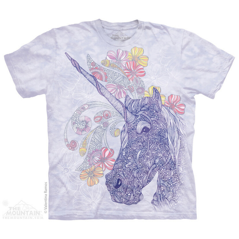 Tričko unisex The Mountain Unicornicopia (jednorožec) - fialové, 3XL