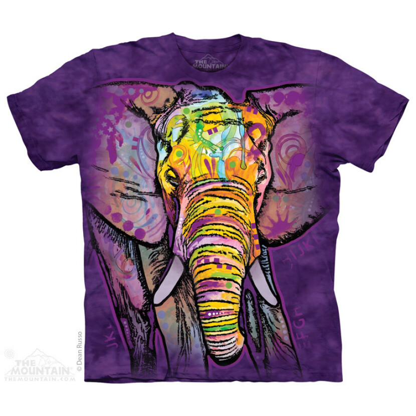 Tričko unisex The Mountain Russo Elephant (slon) - fialový, 3XL